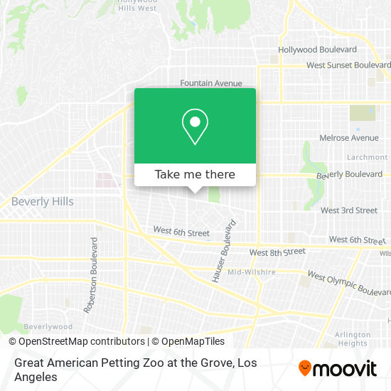 Great American Petting Zoo at the Grove map