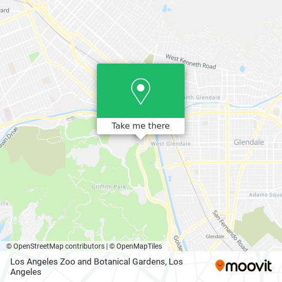 Mapa de Los Angeles Zoo and Botanical Gardens