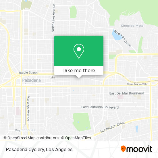 Pasadena Cyclery map