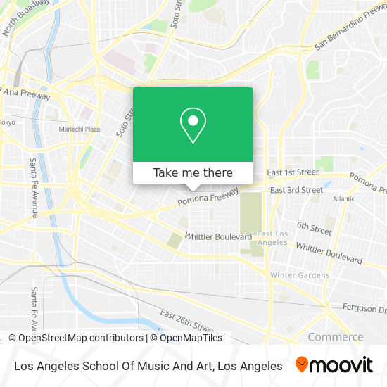 Los Angeles School Of Music And Art map