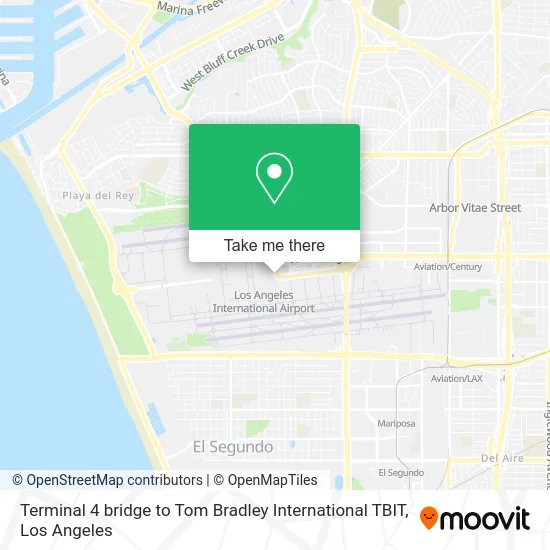 Terminal 4 bridge to Tom Bradley International TBIT map