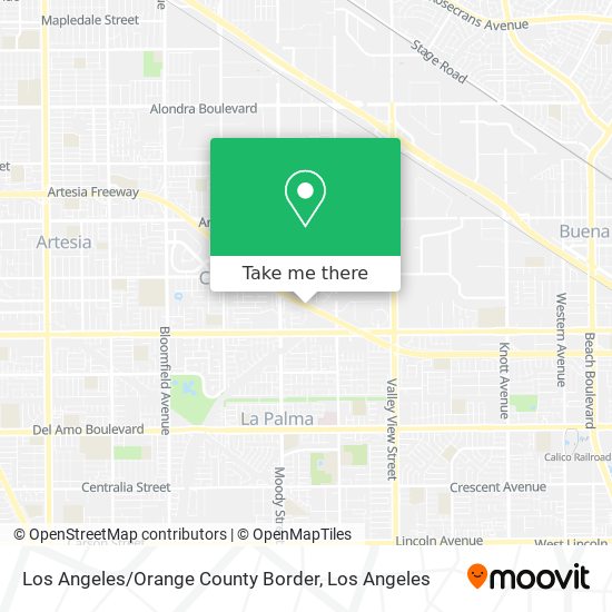 Los Angeles / Orange County Border map
