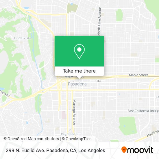 Mapa de 299 N. Euclid Ave. Pasadena, CA