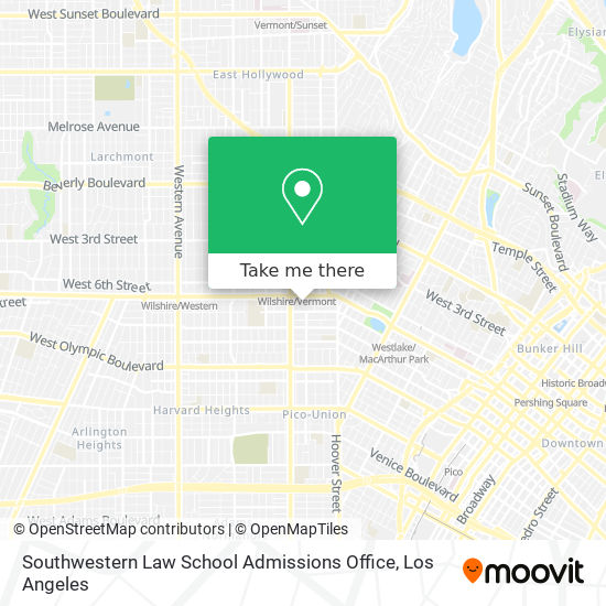 Southwestern Law School Admissions Office map