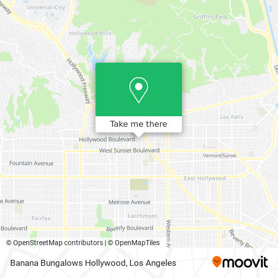 Banana Bungalows Hollywood map