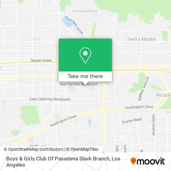 Boys & Girls Club Of Pasadena Slavk Branch map