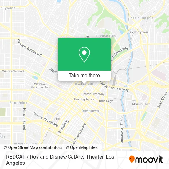 REDCAT / Roy and Disney / CalArts Theater map