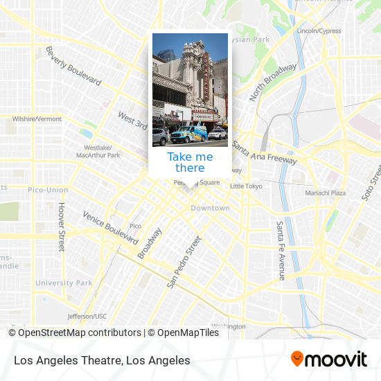 Los Angeles Theatre map