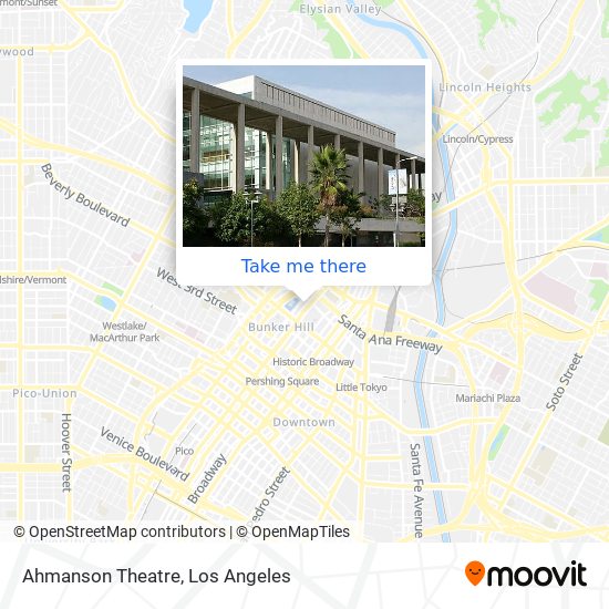 Mapa de Ahmanson Theatre