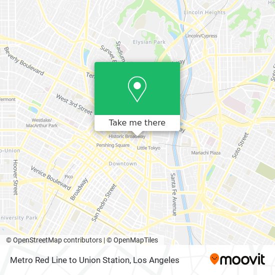 How to get to Metro Red Line to Union Station in Downtown, La by Bus,  Subway or Train?