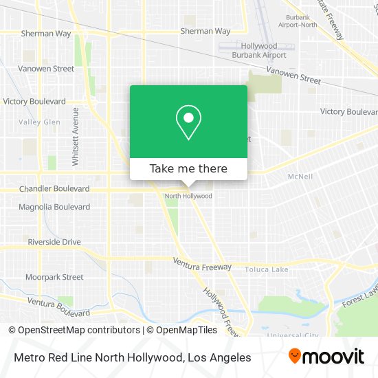 Mapa de Metro Red Line North Hollywood
