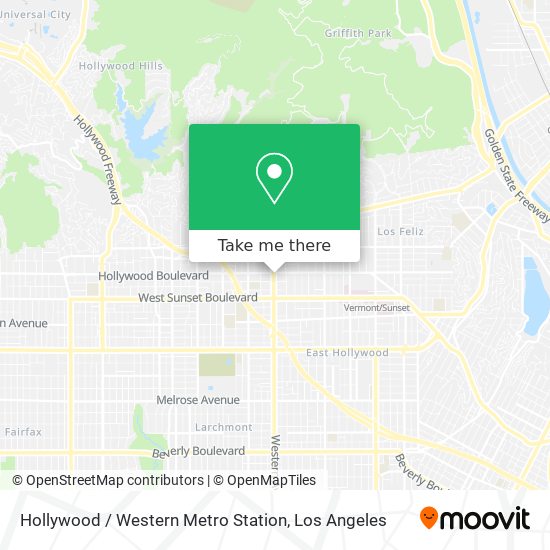 Mapa de Hollywood / Western Metro Station