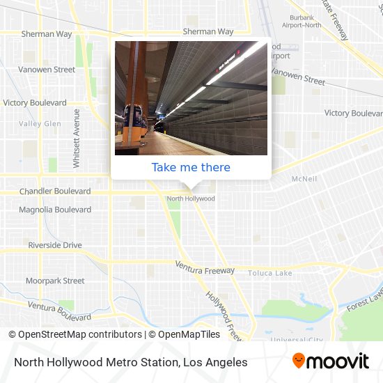 North Hollywood Metro Station map