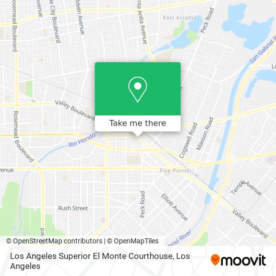 Mapa de Los Angeles Superior El Monte Courthouse