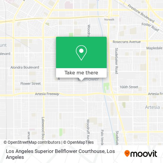 Los Angeles Superior Bellflower Courthouse map