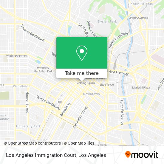 Los Angeles Immigration Court map