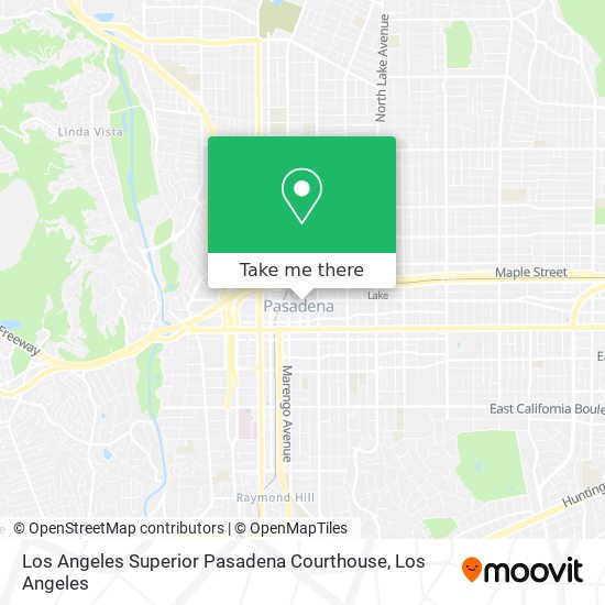 Los Angeles Superior Pasadena Courthouse map