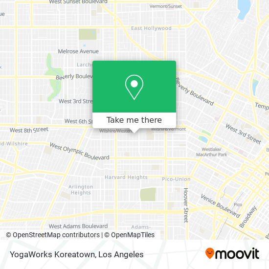 YogaWorks Koreatown map