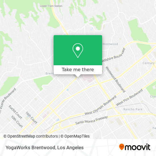 Mapa de YogaWorks Brentwood