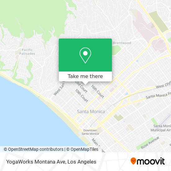 Mapa de YogaWorks Montana Ave