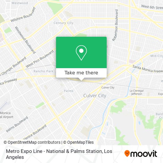 Mapa de Metro Expo Line - National & Palms Station