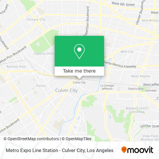 Mapa de Metro Expo Line Station - Culver City