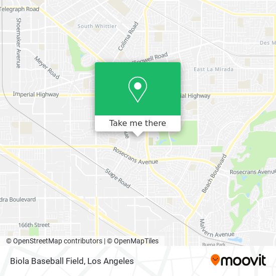 Mapa de Biola Baseball Field