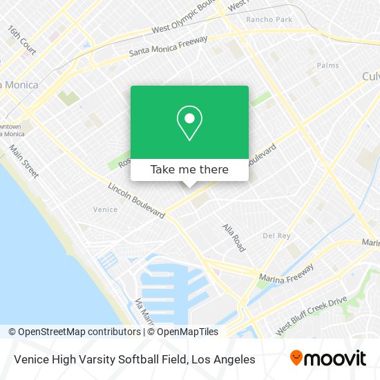 Mapa de Venice High Varsity Softball Field