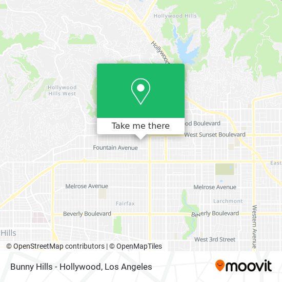 Mapa de Bunny Hills - Hollywood