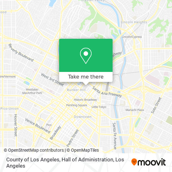 County of Los Angeles, Hall of Administration map