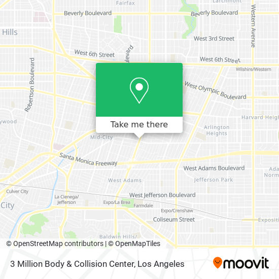 Mapa de 3 Million Body & Collision Center