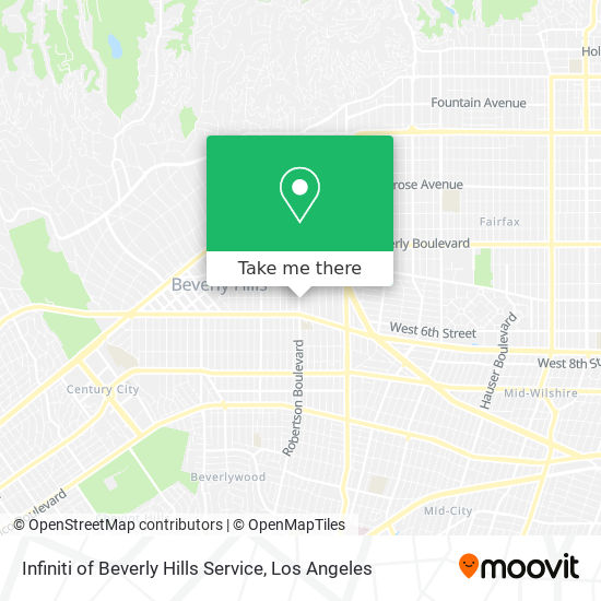 Infiniti of Beverly Hills Service map