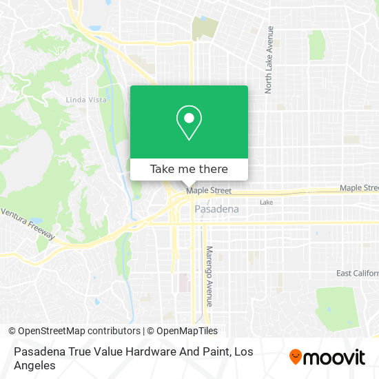 Pasadena True Value Hardware And Paint map