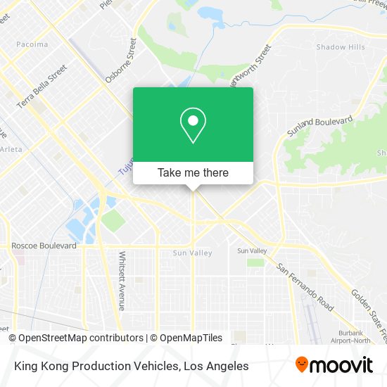 Mapa de King Kong Production Vehicles