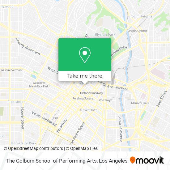 Mapa de The Colburn School of Performing Arts