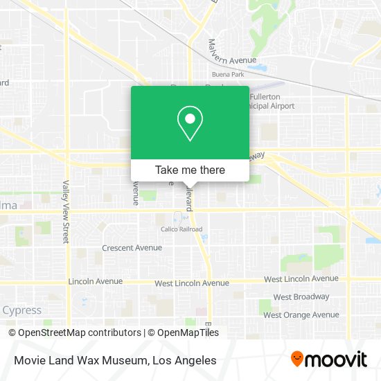 Mapa de Movie Land Wax Museum