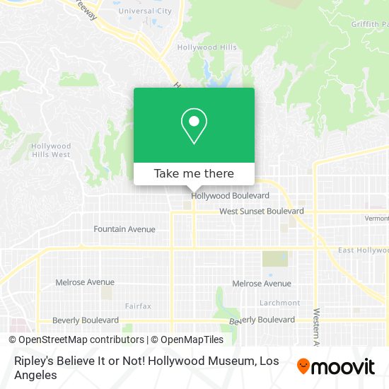 Ripley's Believe It or Not! Hollywood Museum map