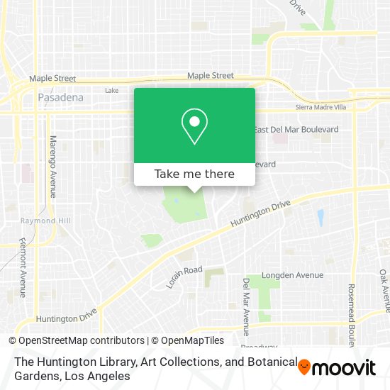 Mapa de The Huntington Library, Art Collections, and Botanical Gardens