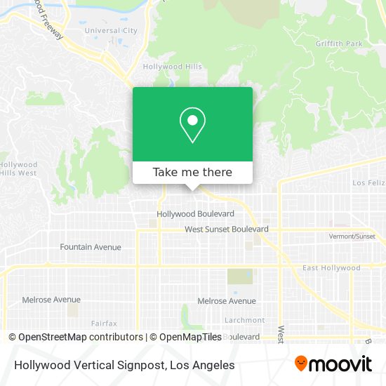 Hollywood Vertical Signpost map