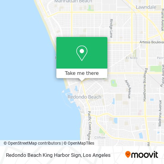 Redondo Beach King Harbor Sign map