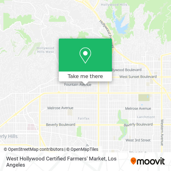 West Hollywood Certified Farmers' Market map