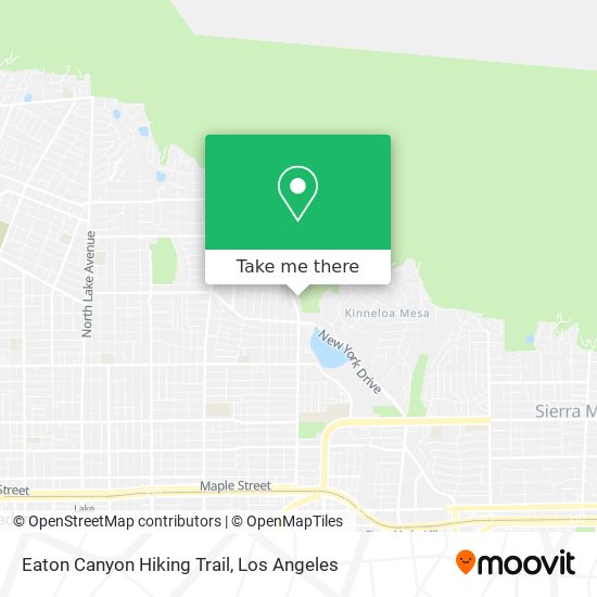 Mapa de Eaton Canyon Hiking Trail