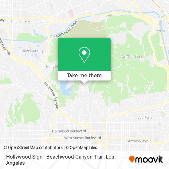 Hollywood Sign - Beachwood Canyon Trail map