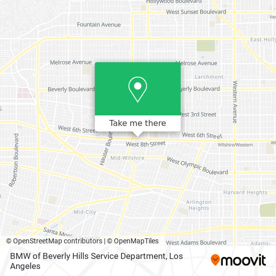 BMW of Beverly Hills Service Department map