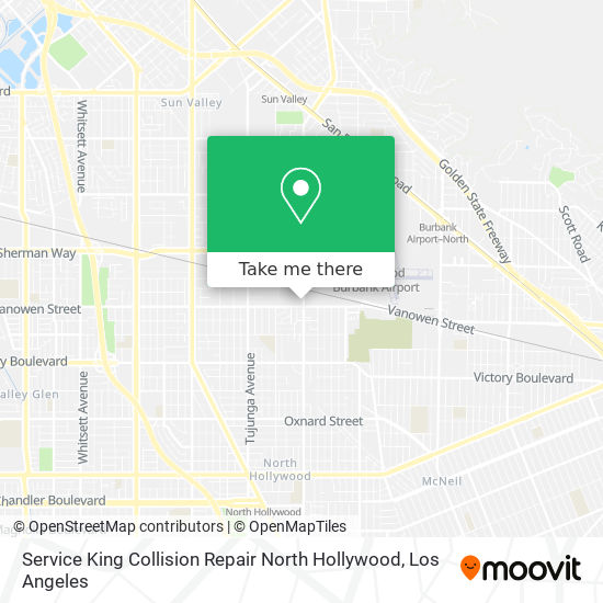 Service King Collision Repair North Hollywood map