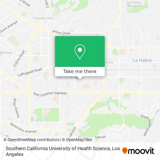 Southern California University of Health Science map