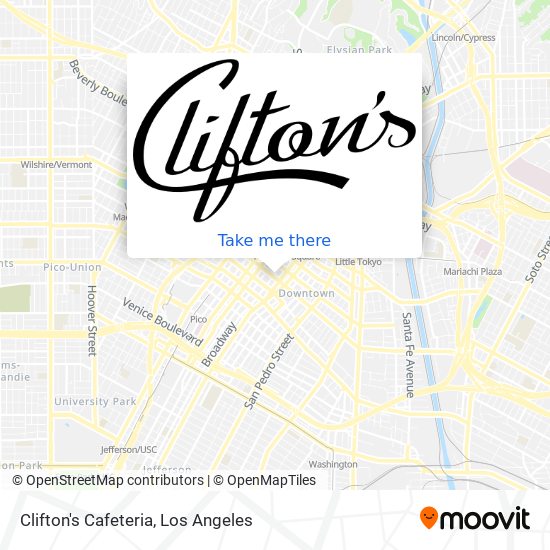 Clifton's Cafeteria map