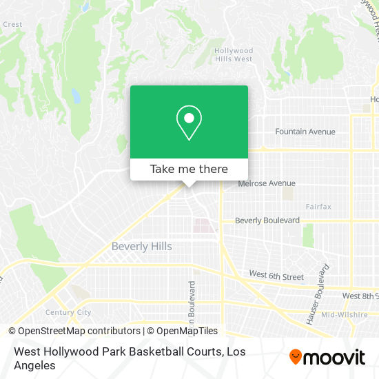 Mapa de West Hollywood Park Basketball Courts