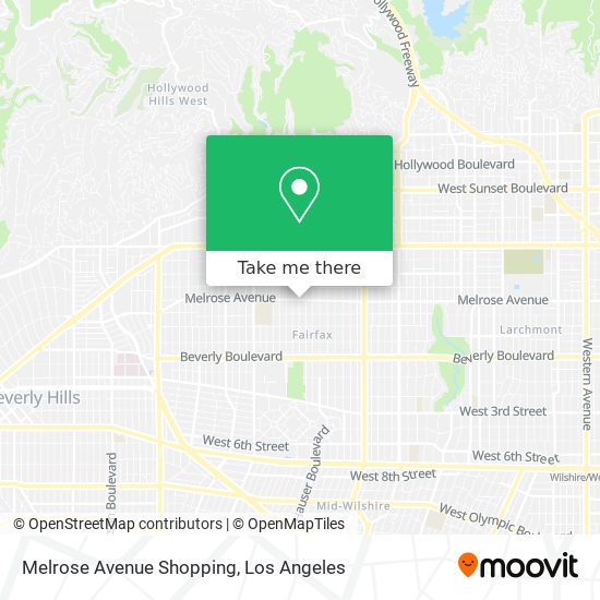 Mapa de Melrose Avenue Shopping
