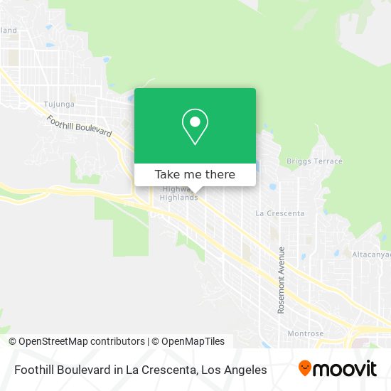 Foothill Boulevard in La Crescenta map